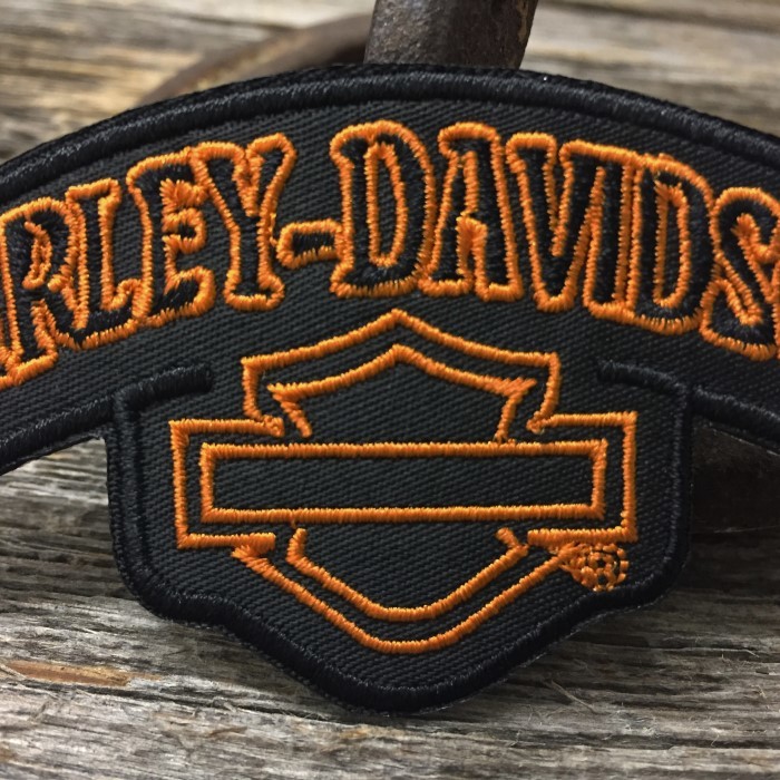 送料無料 ハーレー ロゴ 刺繍 ワッペン ◆ 旧ロゴ風 Harley Davidson アイロン接着可能 CA-WP015_画像3