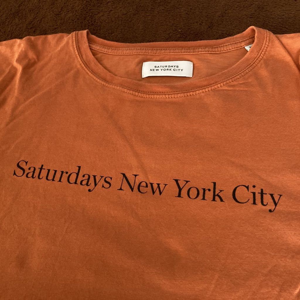 Saturdays NYC/半袖Tシャツ/M/コットン/オレンジ、茶系の画像3