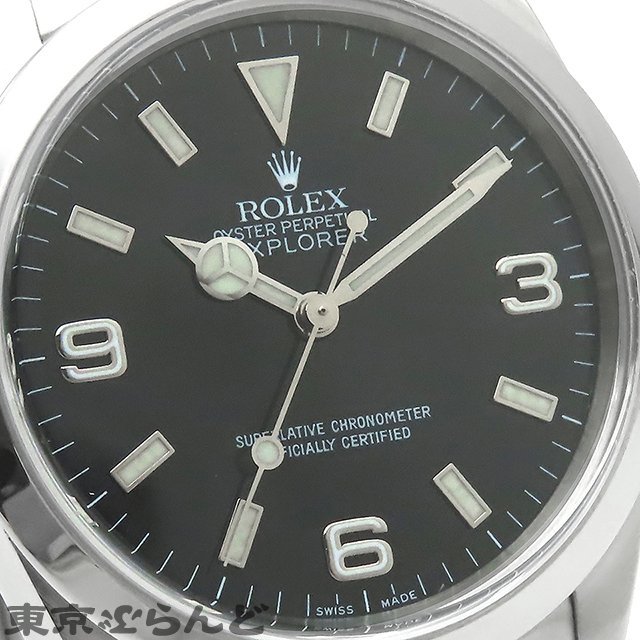 101677529 ロレックス エクスプローラー1 14270 P番 最終品番 ブラック SS オイスターブレス 箱・保証書付き 腕時計 メンズ 自動巻 仕上済_画像5