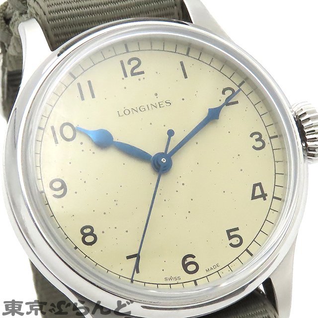 101682412 ロンジン LONGINES ヘリテージ ミリタリー L2.819.4.93.2 アイボリー SS ナイロン 箱・保証書付き 腕時計 メンズ 自動巻_画像5