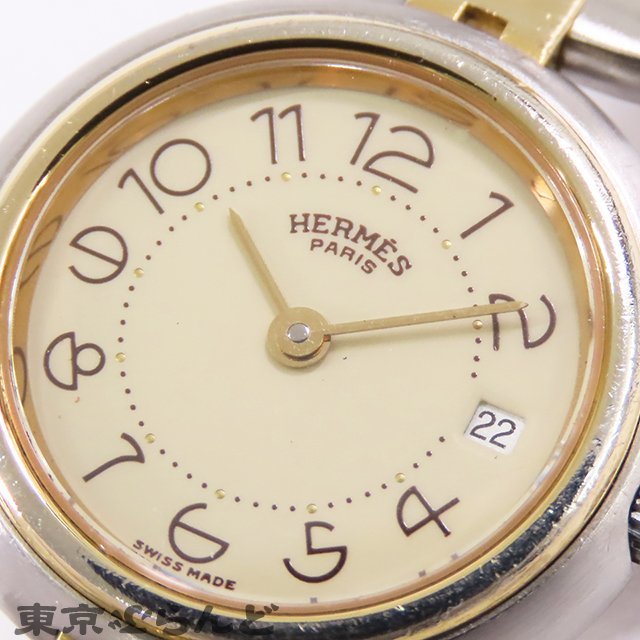 101676521 エルメス HERMES プロフィール SS GP アイボリー文字盤 腕時計 レディース クォーツ_画像5