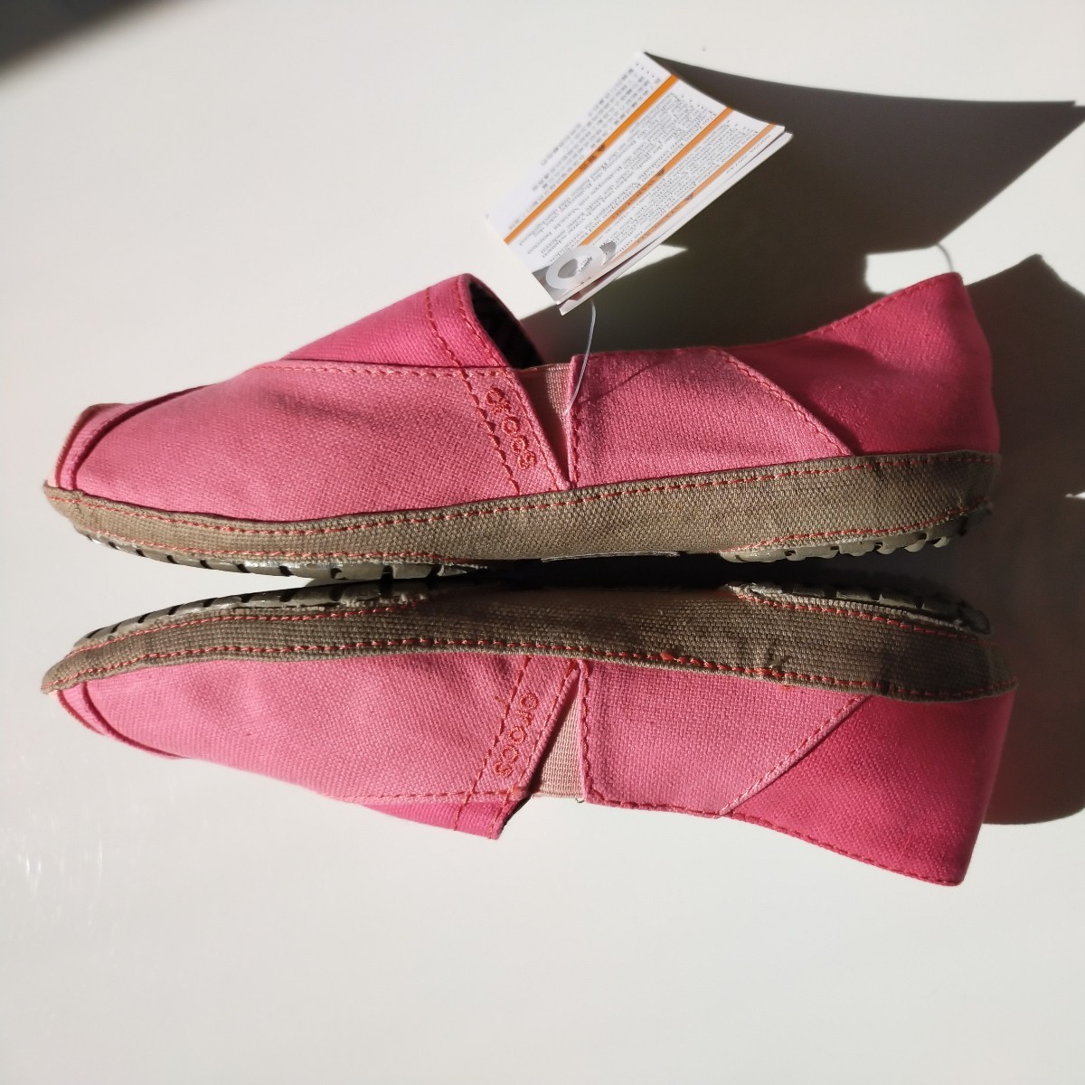  новый товар есть перевод crocs Crocs туфли-лодочки эспадрильи Anne Jeury n Loafer ANGELINE LOAFER W6 Pink Lady -s сандалии 