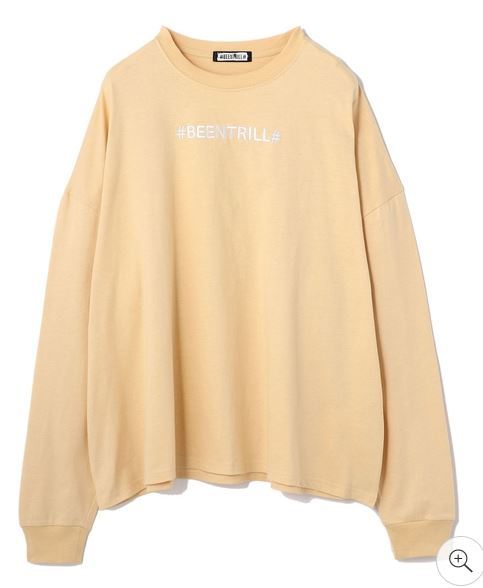 新品 送料無料 BEEN TRILL × LHP　ビーントリル × エルエイチピー 別注 ビッグシルエットロングTシャツ ロゴ BEI M_画像1