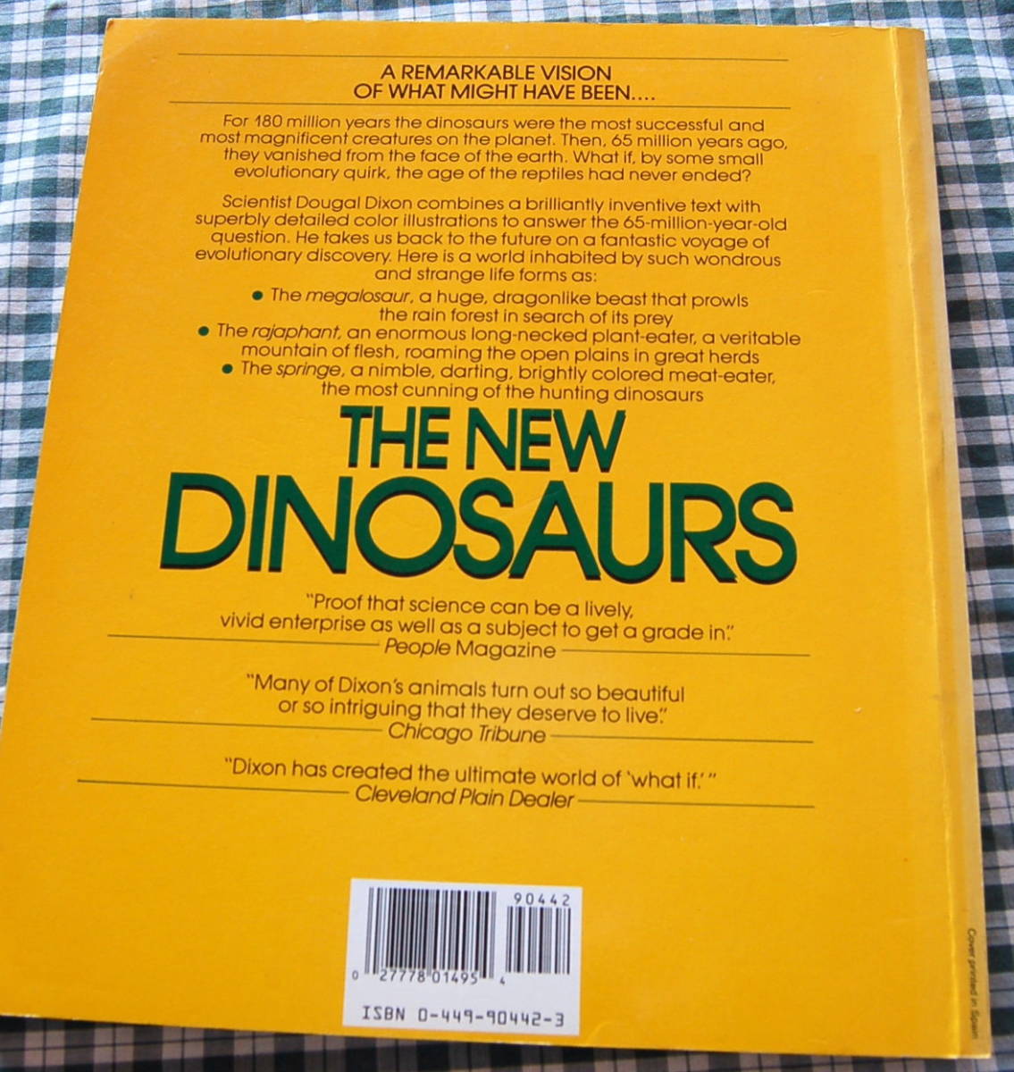 【半額値下げ・送料無料】1989ペーパーバック初版 【The New Dinosaur: An Alternative Evolution】恐竜が絶滅しなかったら 中古美品_画像2