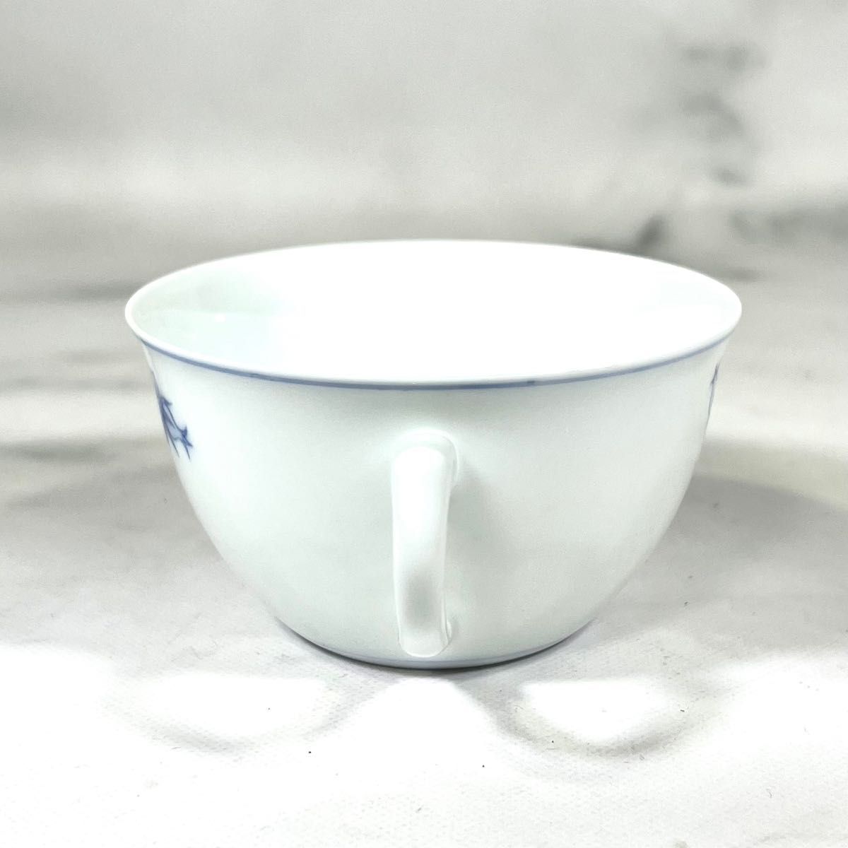 【新品未使用】深川製磁 官窯染付ばら ブルーローズ カップ＆ソーサー 紅茶碗皿