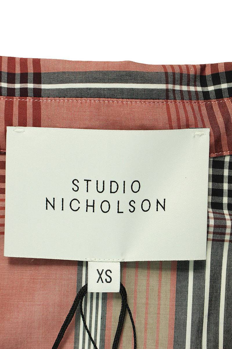 スタジオニコルソン STUDIO NICHOLSON ARCHER SHIRT サイズ:XS マドラスチェック半袖シャツ 中古 BS99_画像3