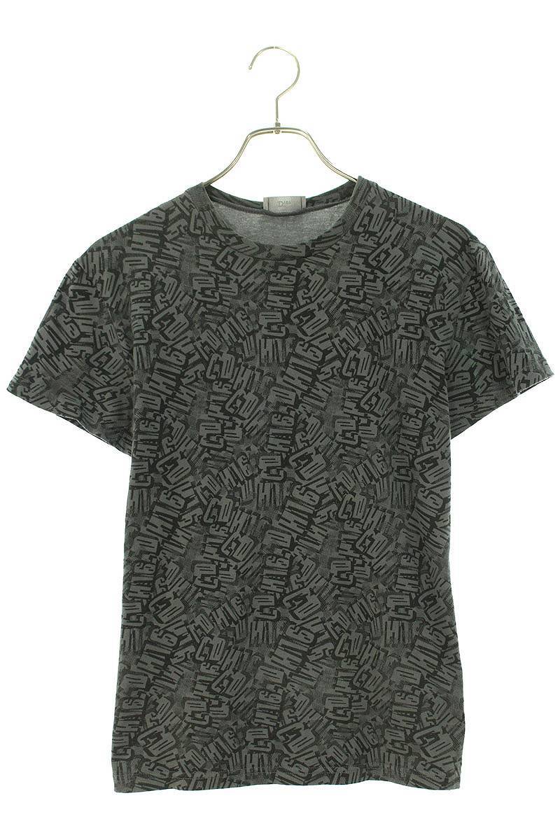 ディオールオム Dior HOMME 333J660I8411 サイズ:XXS 英字総柄プリントTシャツ 中古 BS99_画像1