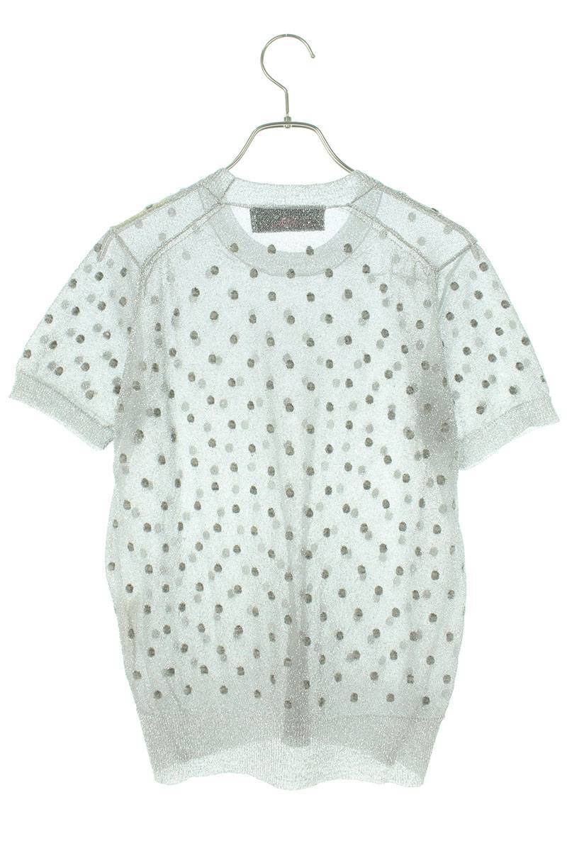 トリココムデギャルソン tricot COMME des GARCONS TO-N209 ドット柄メッシュTシャツ 中古 BS99_画像2