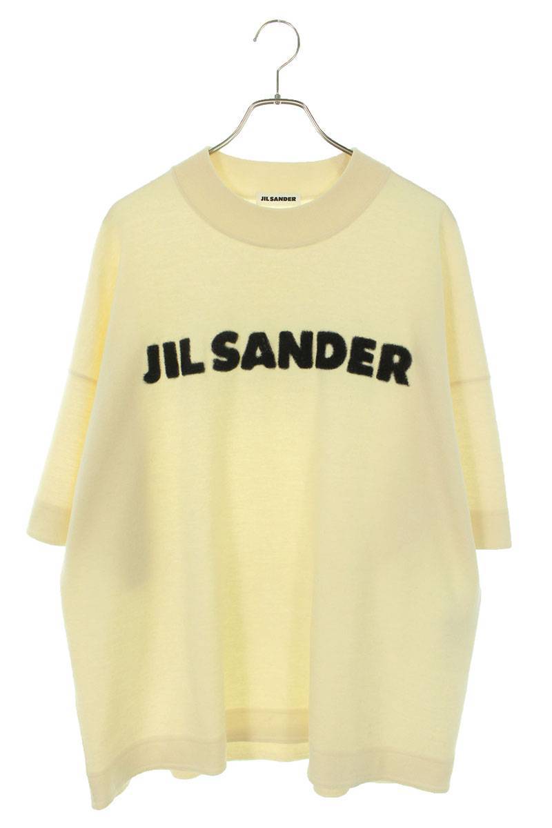 ジルサンダー JILSANDER JSMP707035 サイズ:M モックネックニットロゴ刺繍Tシャツ 中古 OM10