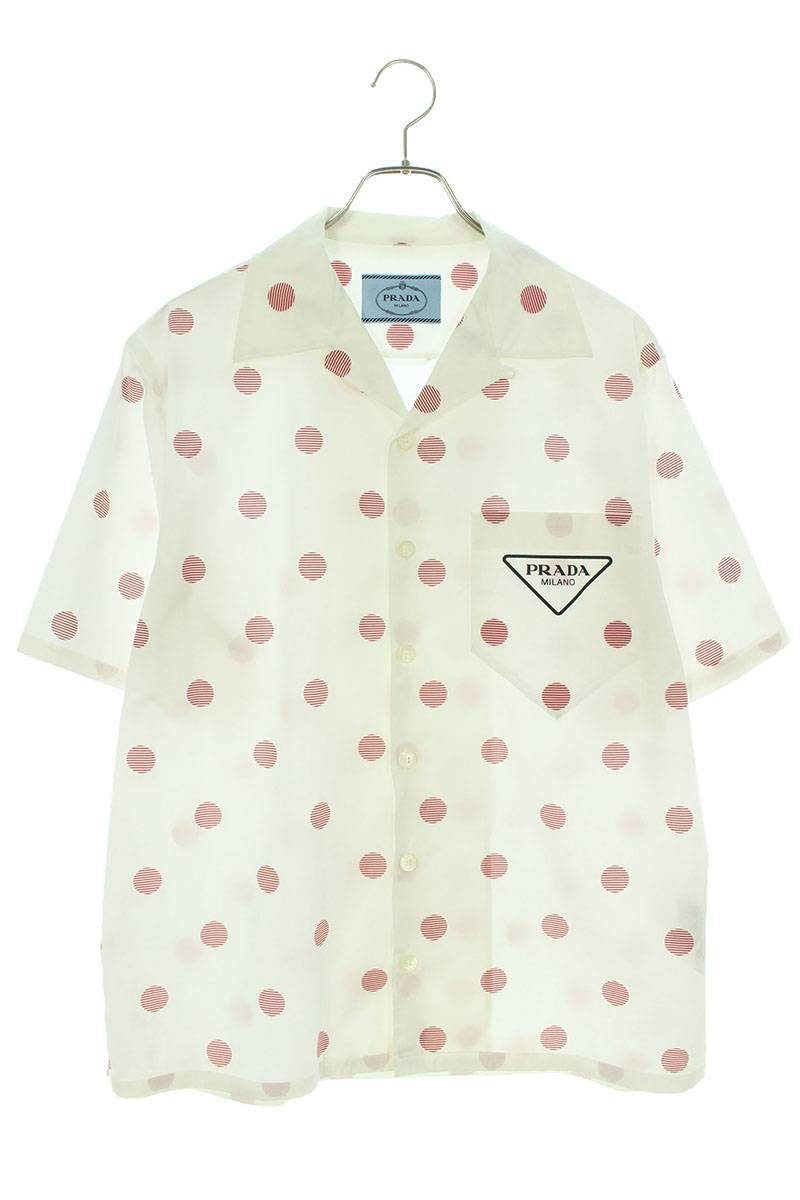 おまけ付】 プラダ PRADA SB01 中古 ポルカドット半袖シャツ サイズ:M