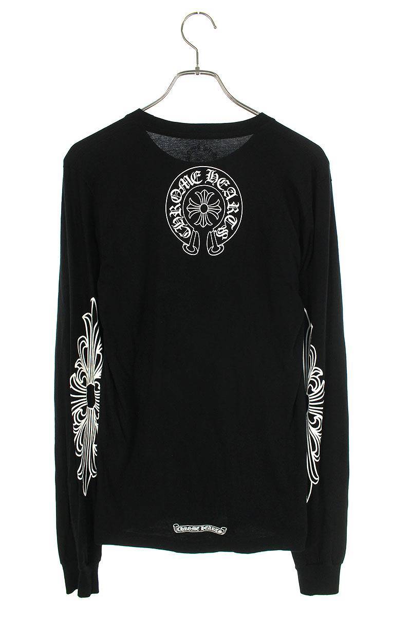 クロムハーツ Chrome Hearts CH L/S /1 サイズ:S ネックロゴプリント長袖カットソー 中古 SJ02_画像2