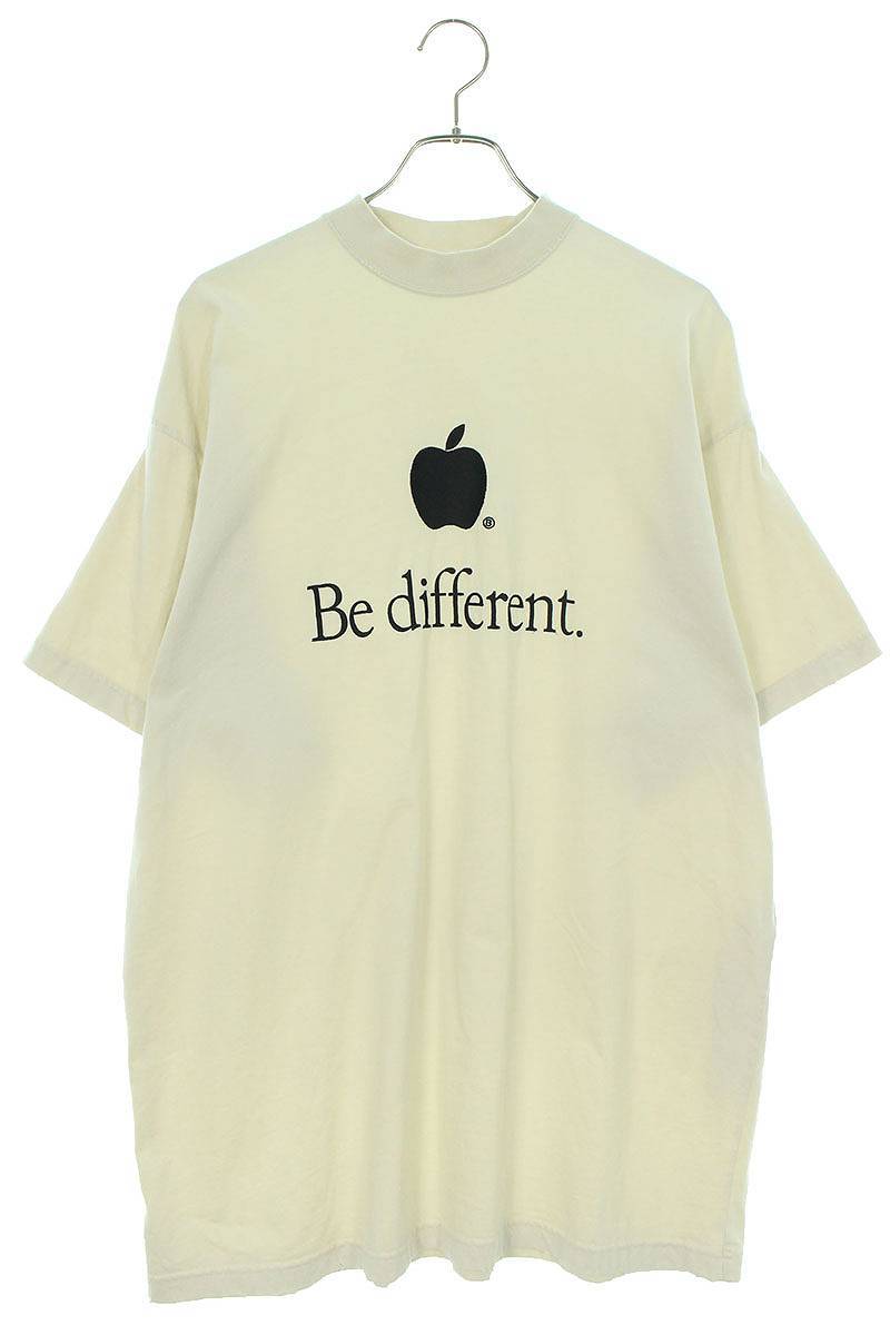 バレンシアガ BALENCIAGA 22AW 712398 TNVB3 サイズ:1 Be different刺繍Tシャツ 中古 OM10