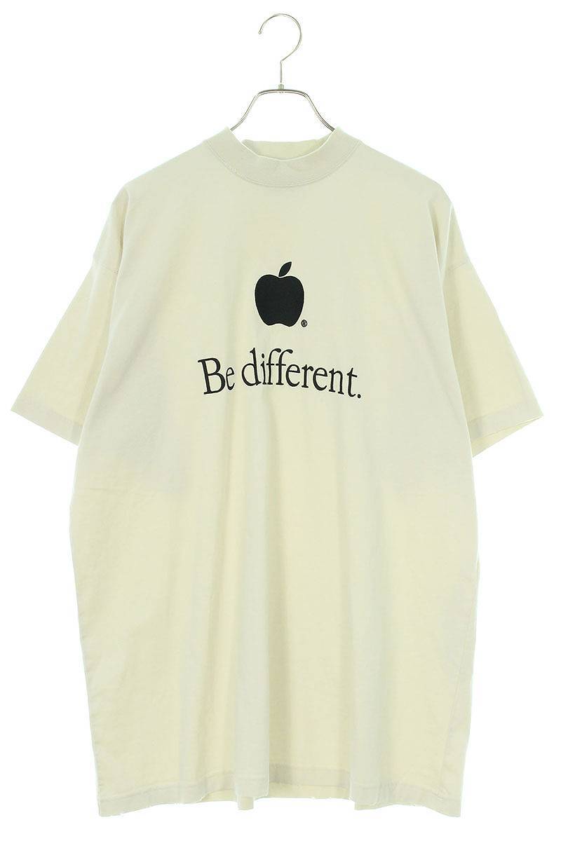 バレンシアガ BALENCIAGA 22AW 712398 TNVB3 サイズ:1 Be different刺繍Tシャツ 中古 SJ02