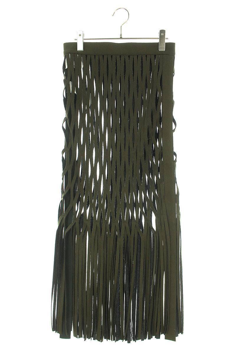 サカイ Sacai 22AW 22-06264 サイズ:1 ウールメルトンフリンジスカート 中古 BS99