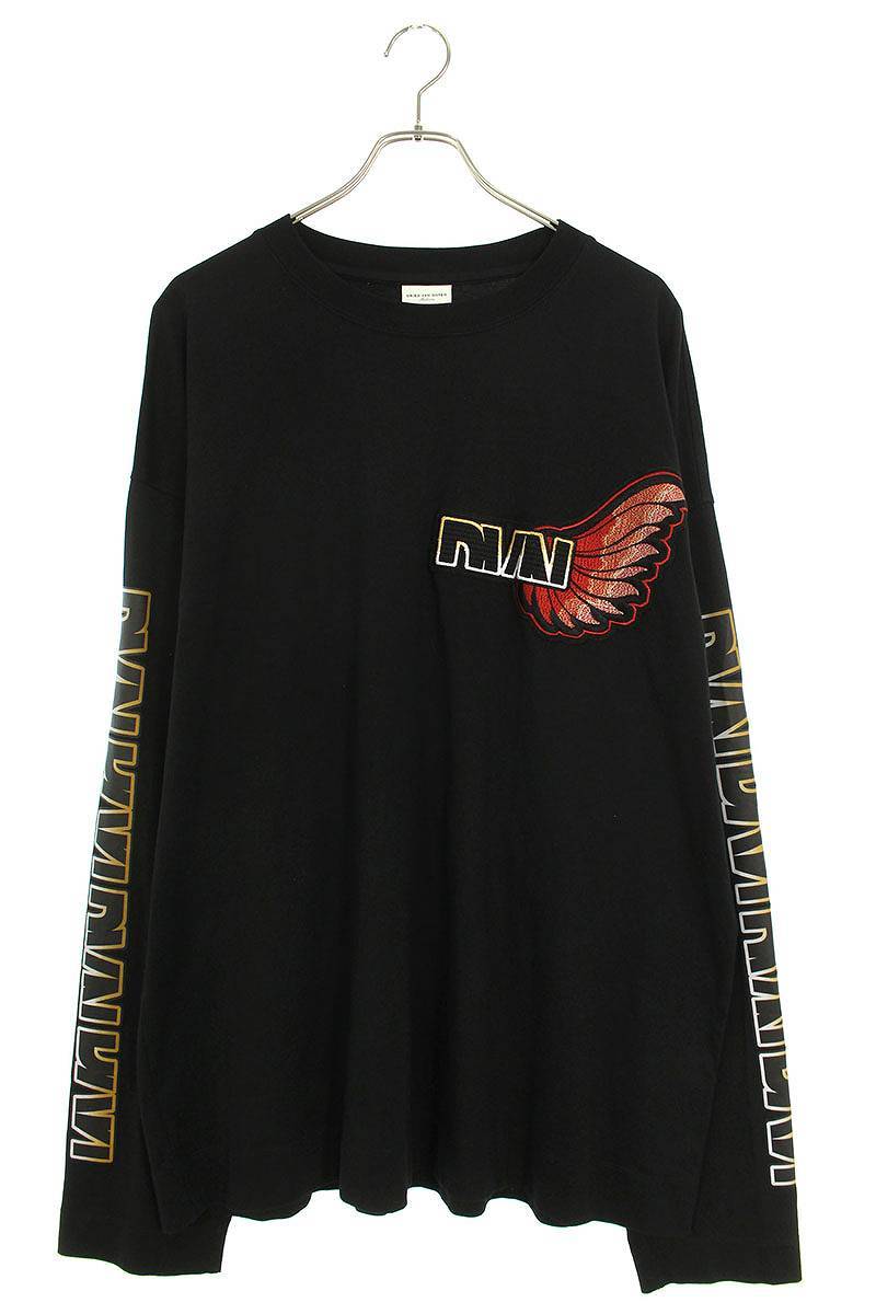 ドリスヴァンノッテン DRIES VAN NOTEN 23SS HEGLAND PRE E 6603 MK.JERSEY サイズ:M ロゴプリント長袖カットソー 中古 BS99