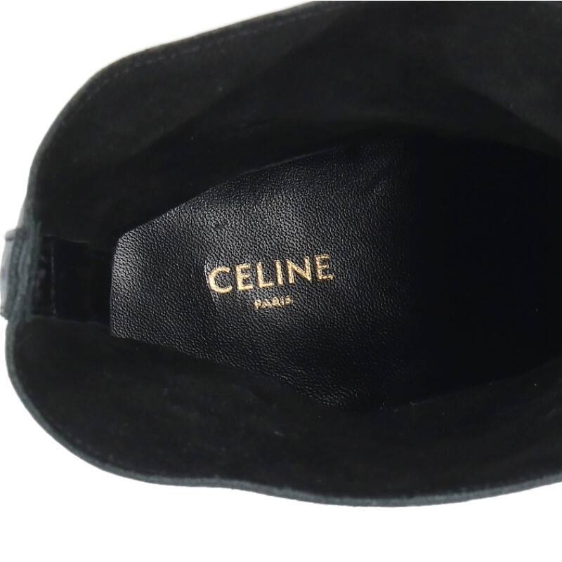 セリーヌバイエディスリマン CELINE by Hedi Slimane 308B77 ベルリン サイズ:39 ベルト付きレザーヒールブーツ 中古 BS99_画像3