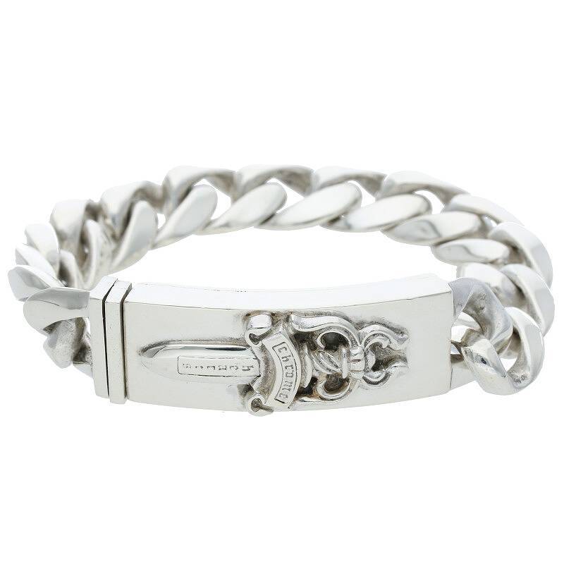クロムハーツ Chrome Hearts ID DAGGER/ダガーIDクラシックリンク サイズ:13LINK シルバーブレスレット 中古 GZ11