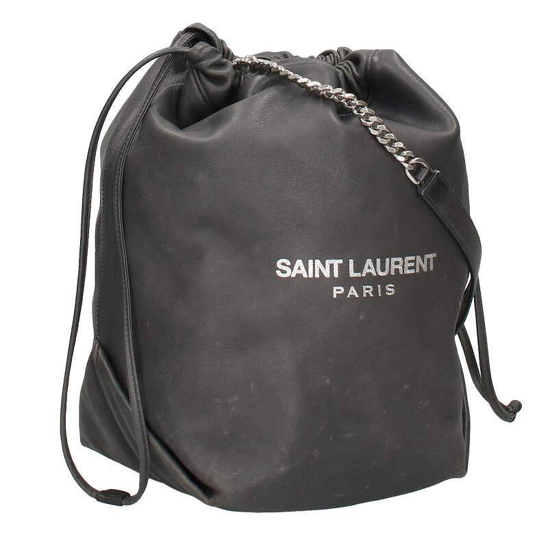 サンローランパリ SAINT LAURENT PARIS テディ 538447 0419 ポーチ付きラムスキンチェーンショルダーバッグ 中古 BS99_画像1