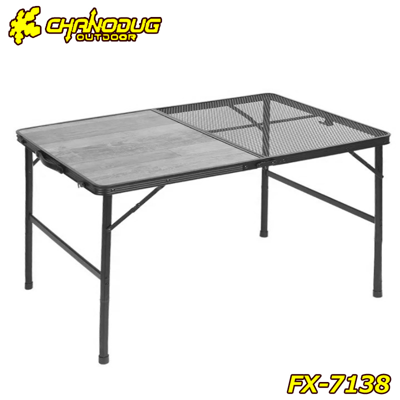 Chanodug Outdoor High &amp; Low 2way Half -Mesh Table Большой размер серый верхний верхний тарелка CaleColding Outdoor Table 5