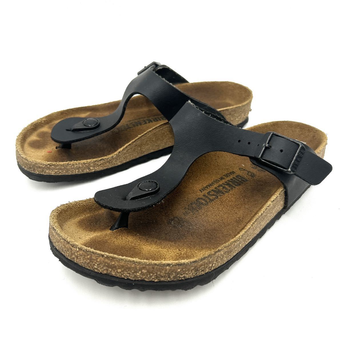 D @ ドイツ製 '履き心地抜群'『BIRKENSTOCK ビルケンシュトック』Gizeh ギゼ 本革 LETHER サンダル シューズ SIZE:23cm レディース 婦人靴 _画像1