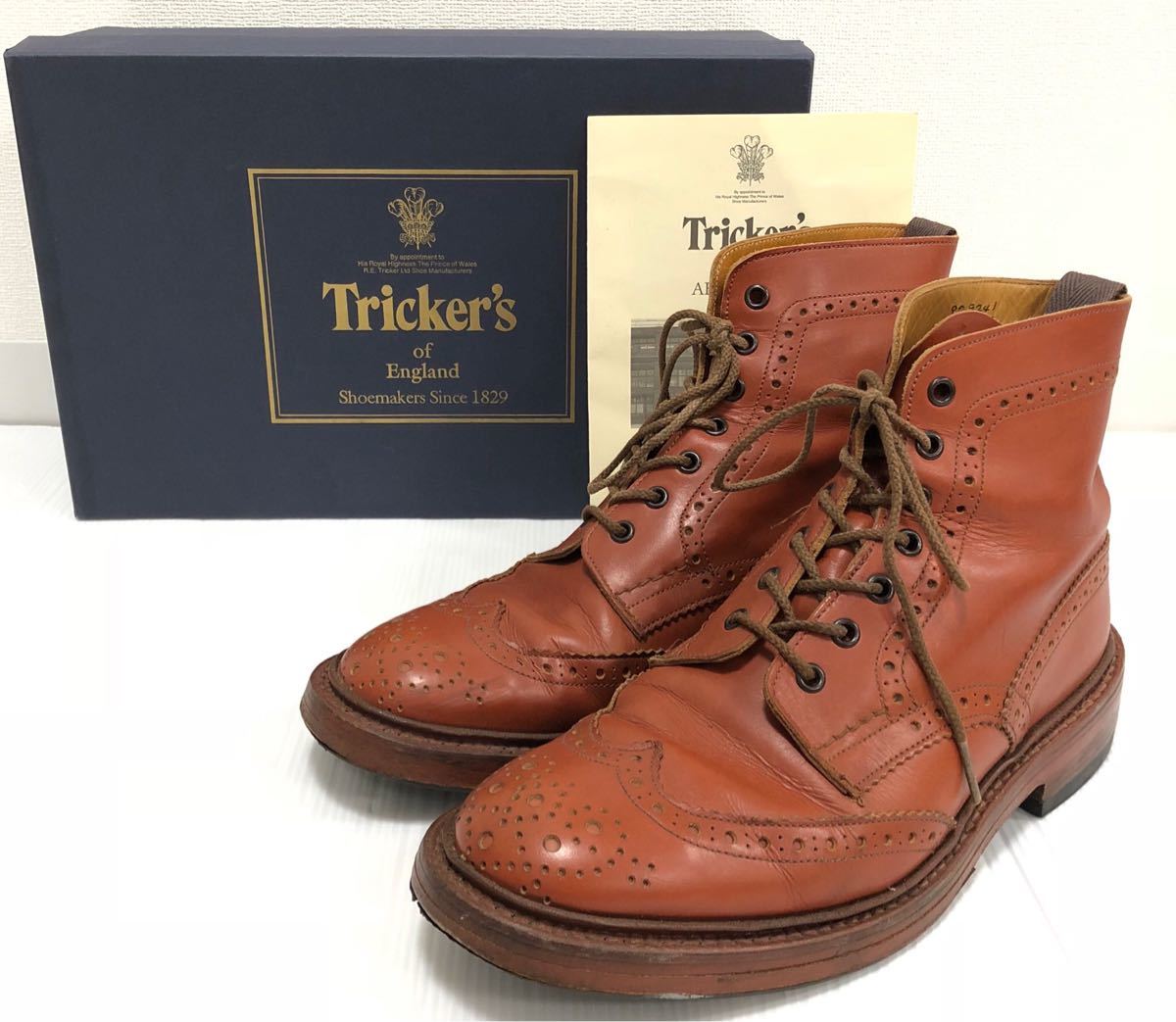 レビュー高評価の商品！ 希少・コンビレザー 箱付Tricker's カントリー