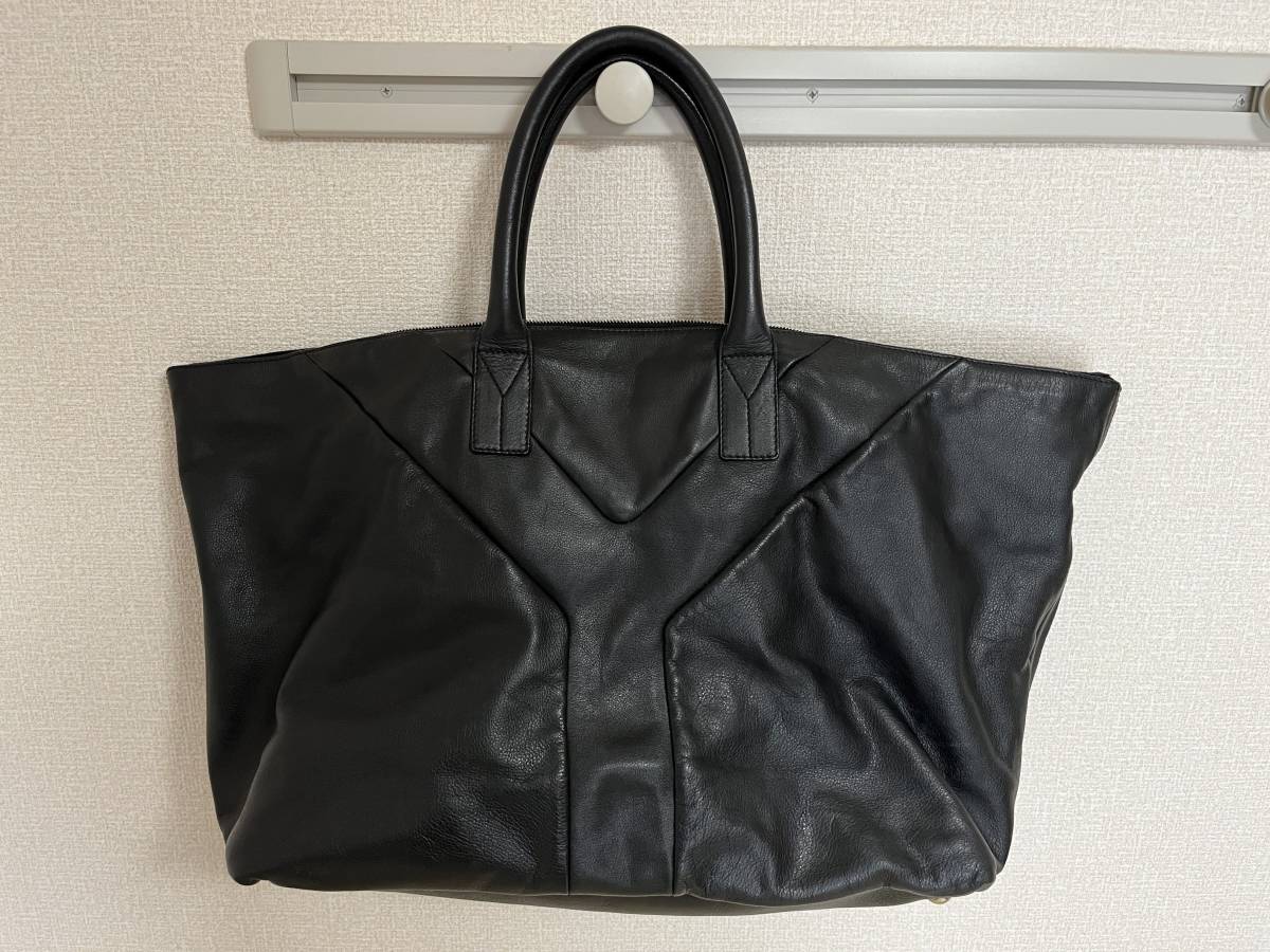 イヴサンローラン リヴゴーシュ Yves Saint Laurent rivegauche YSL ボストンバッグ レザー 黒_画像2