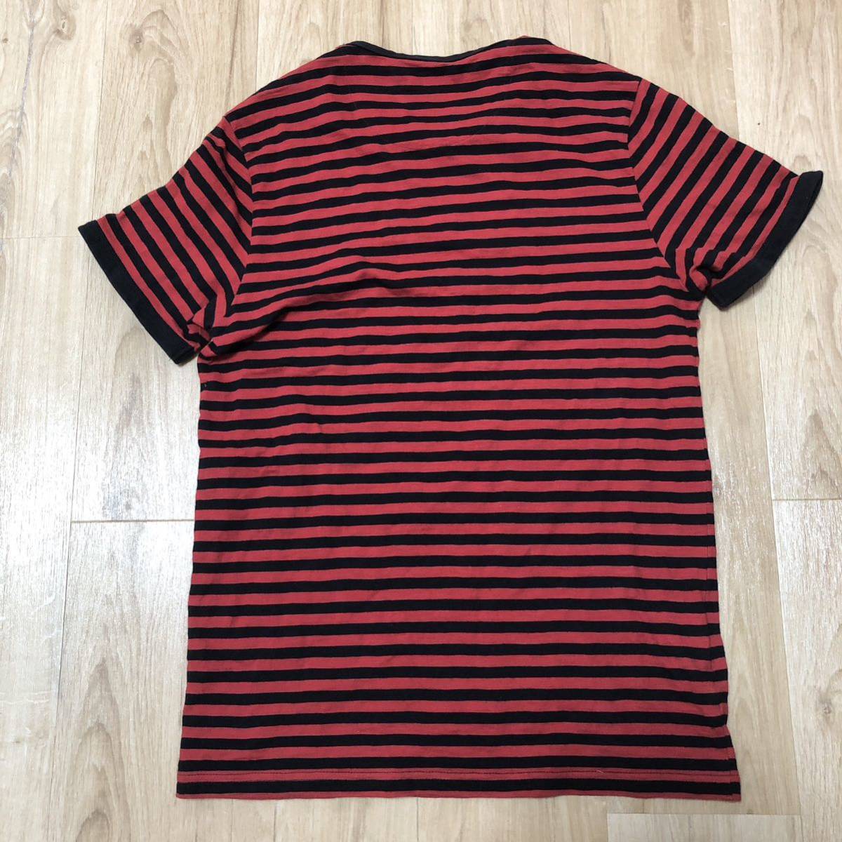 フレッドペリー FRED PERRY ロゴ刺繍 ボーダー Tシャツ_画像4