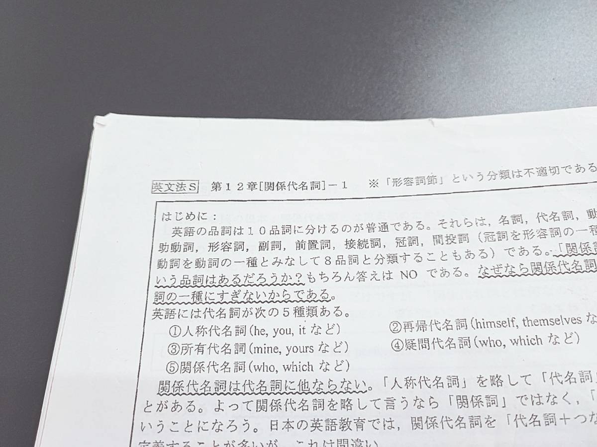 駿台 年度 竹岡広信先生 英文法S 配布プリントフルセット 最上位