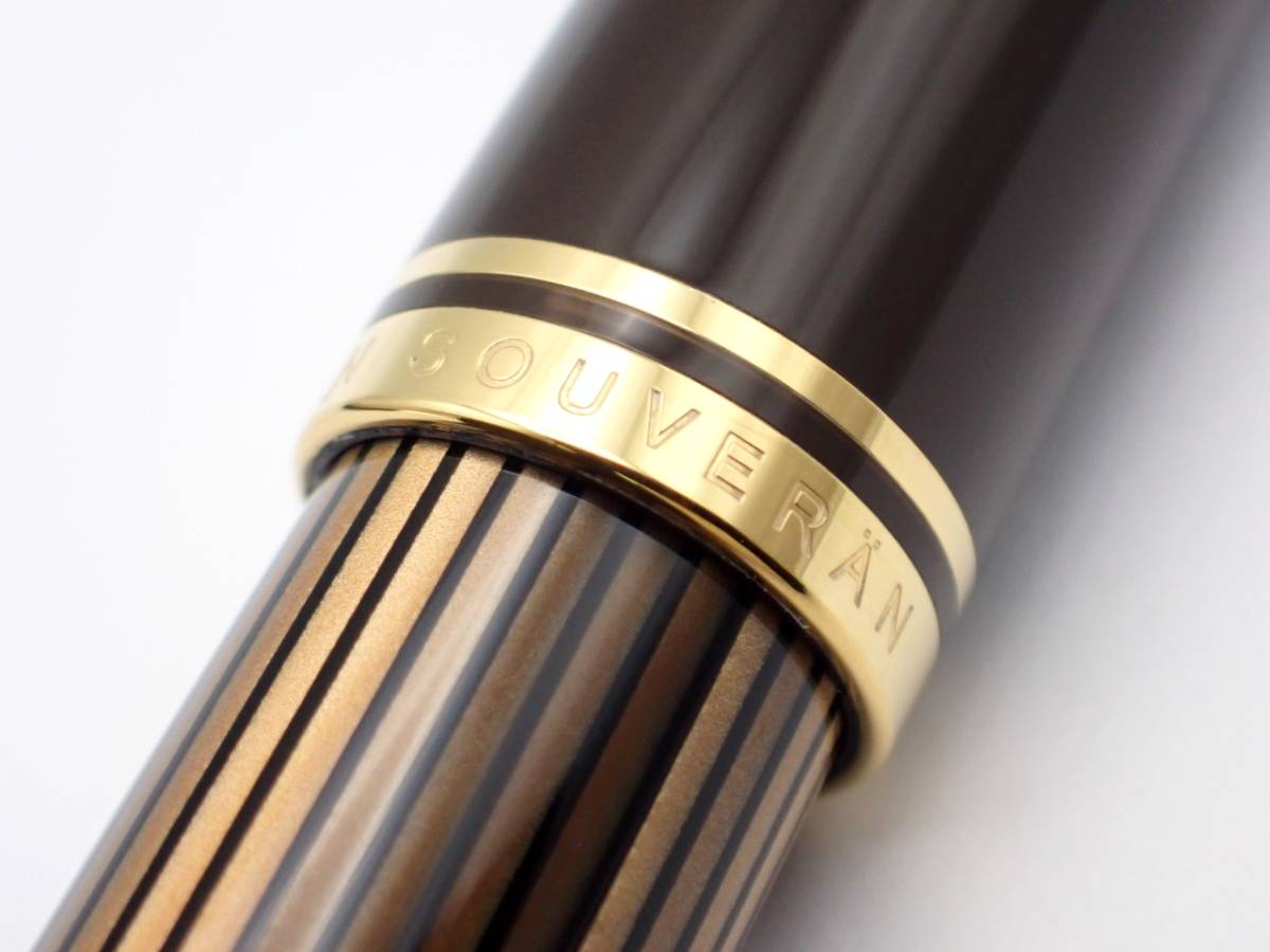 1スタ★★未使用★極美品☆Pelikan ペリカン Souveran スーベレーン 万年筆 18C-750 キャップタイプ ピストン吸引式 ストライプ柄/E120039_画像9