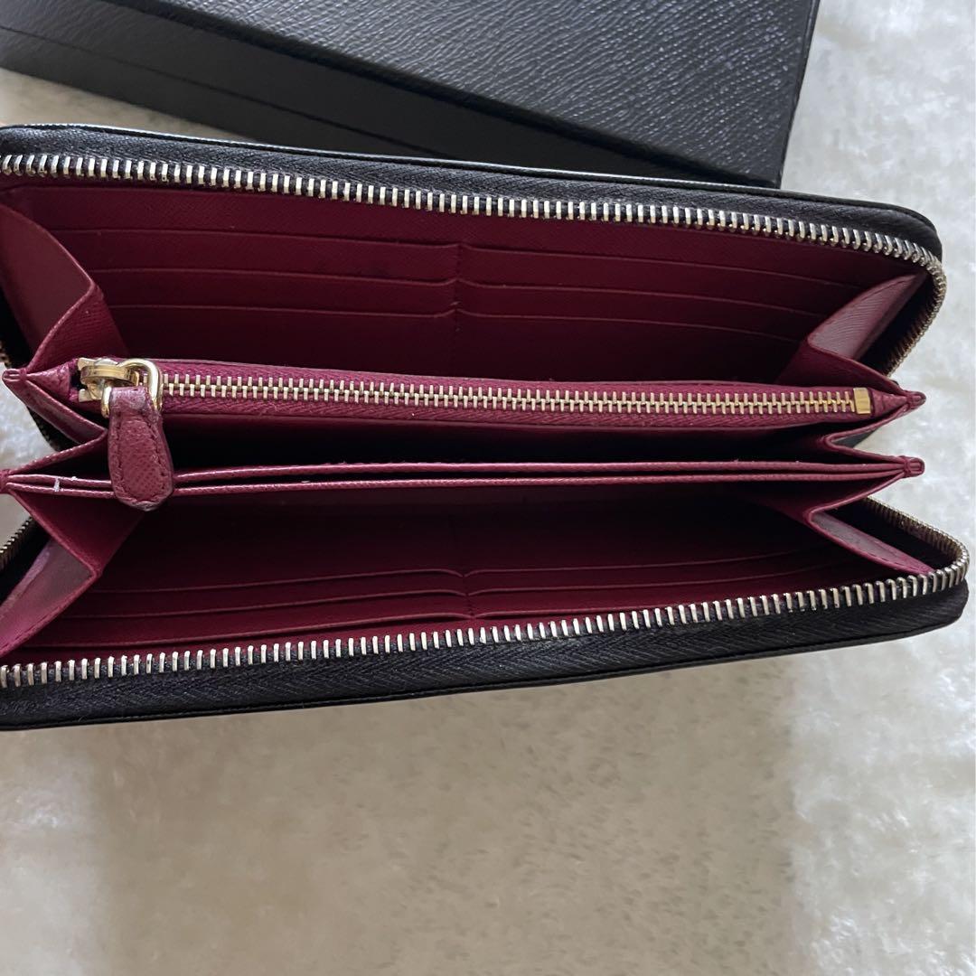 【美品】637 PRADA プラダ ラウンドファスナー 長財布