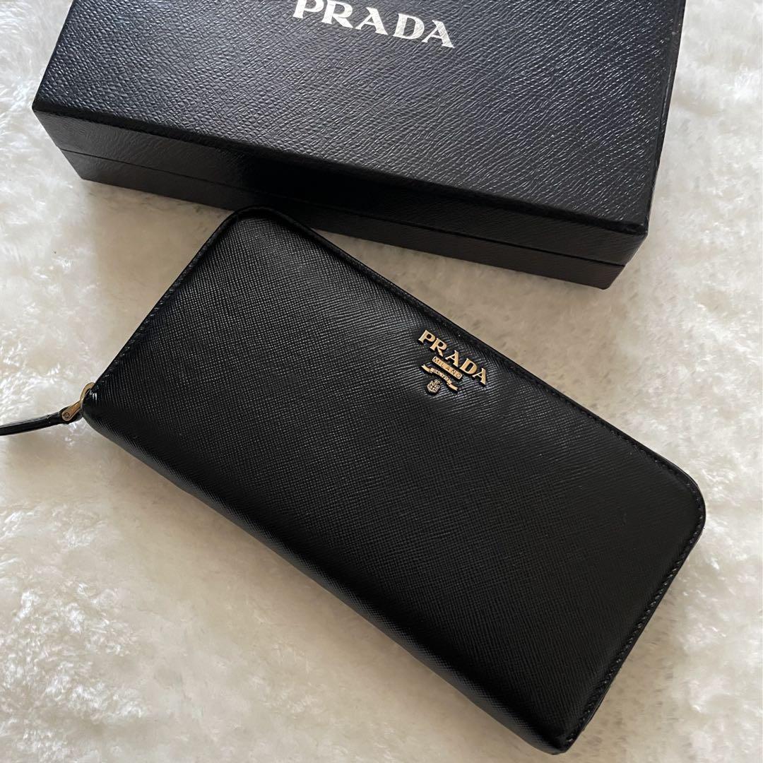 【美品】637 PRADA プラダ ラウンドファスナー 長財布