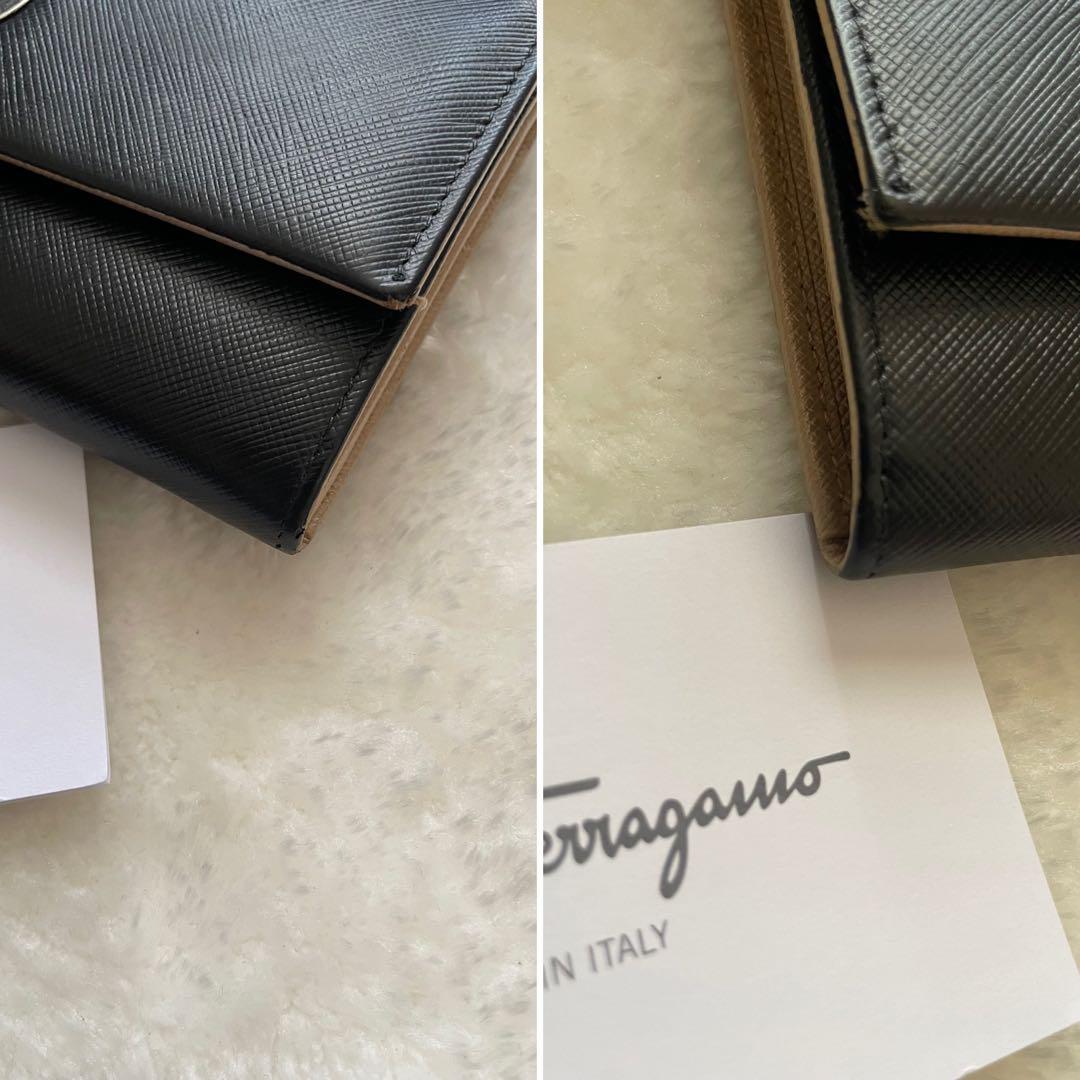 【美品】812 Ferragamo サルバトーレフェラガモ 2つ折り長財布