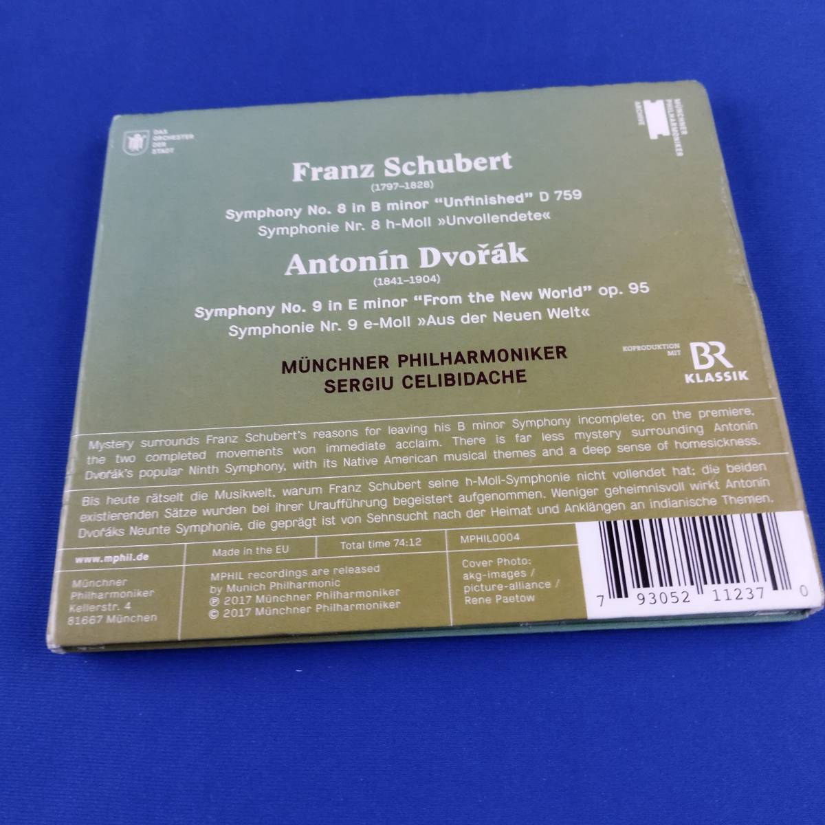 1SC12 CD SERGIU CELIBIDACHE Schubert Symphony No. 8 Dvorak Symphony No. 9_画像2