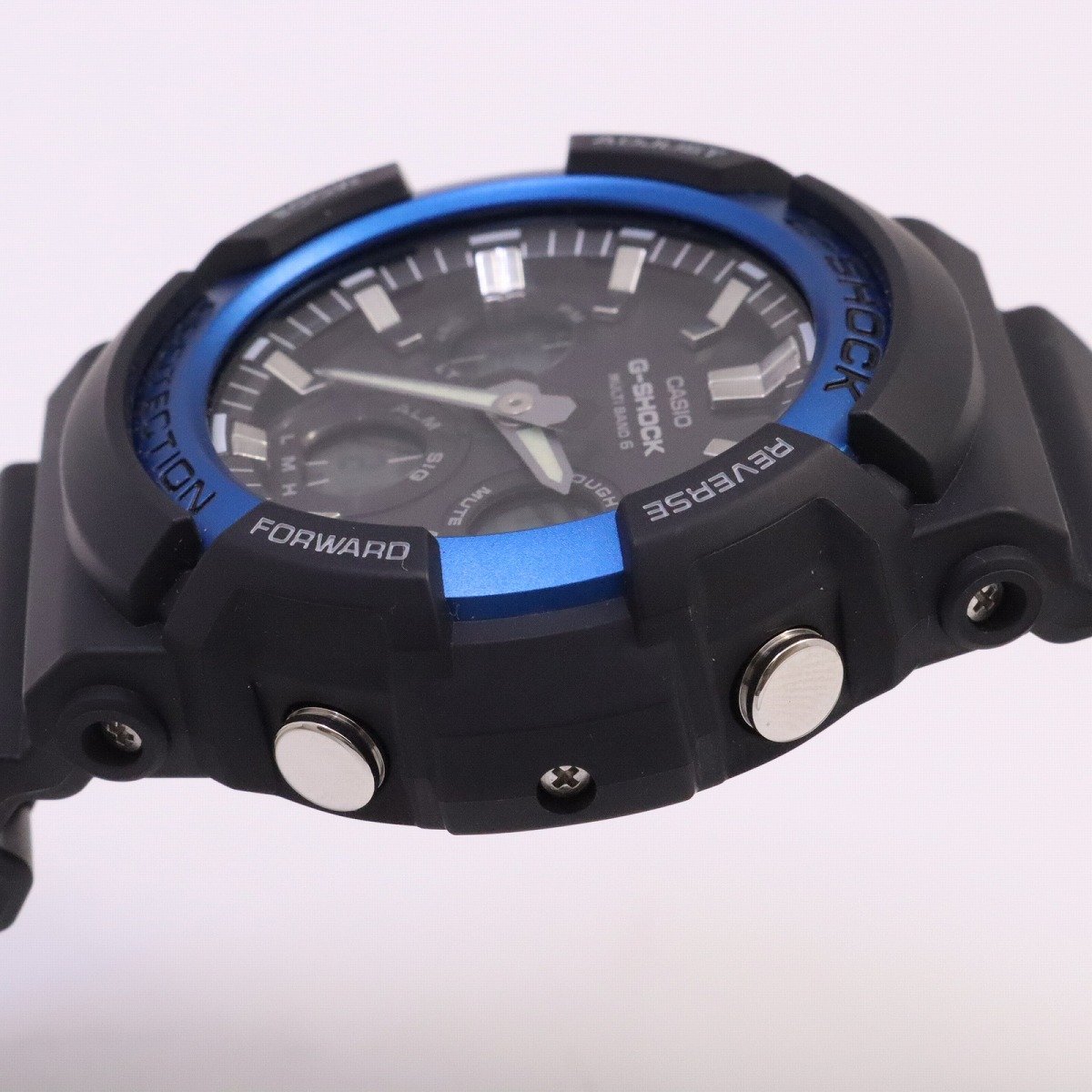 カシオ G-SHOCK ビッグケース アナデジ ソーラー電波 メンズ 腕時計 ブラック×ブルー GAW-100B-1A2JF【いおき質店】_画像6
