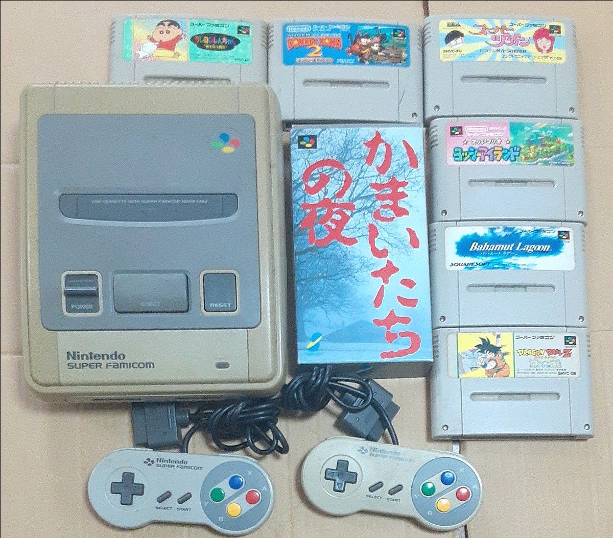 ジャンク【一部動作確認済】　スーパーファミコン本体　ソフト7本セットまとめ売り SFC