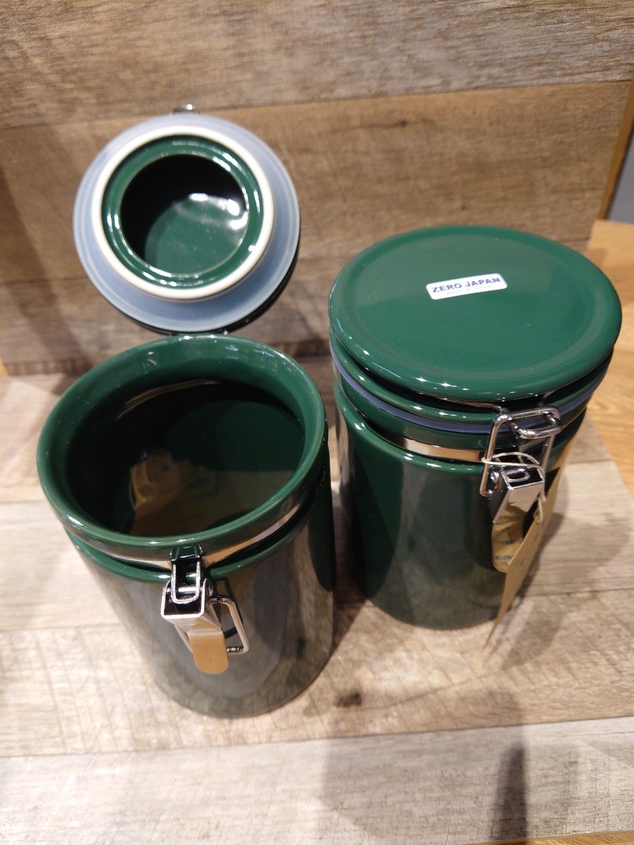 ゼロジャパン　コーヒーキャニスター200　モスグリーン　10個セット　新品 保存容器