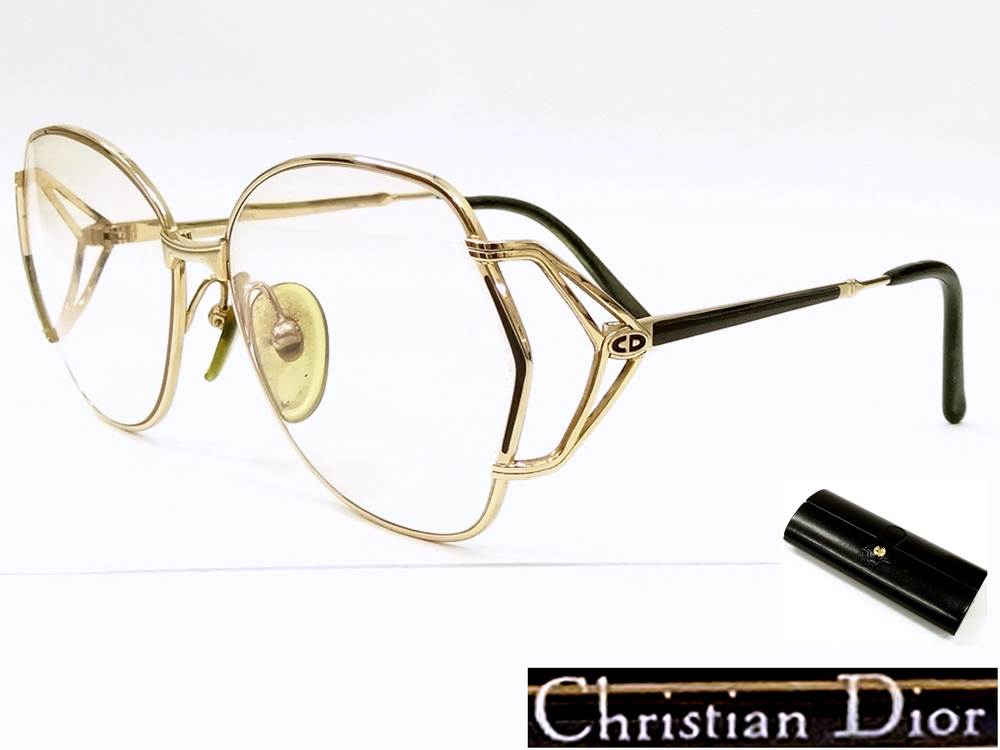 【侍】Christian Dior クリスチャンディオール CDロゴ メタルフレーム 眼鏡/メガネ ケース付 ヴィンテージ 20-617