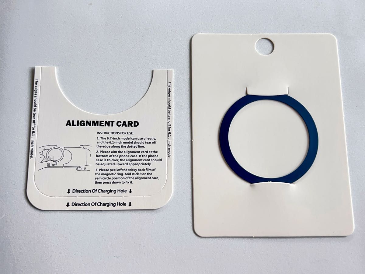 2枚セット MagSafeワイヤレス充電対応 マグセーフリング ネイビー 磁気吸引強化 落下防止 アライメントカード付 色指定可能