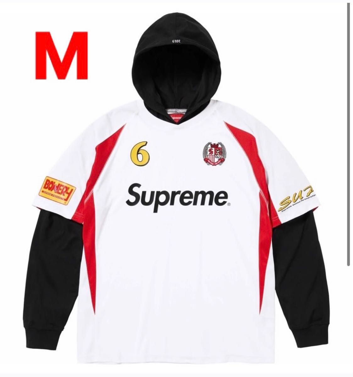Supreme Hooded Soccer Jersey White Mサイズ|PayPayフリマ