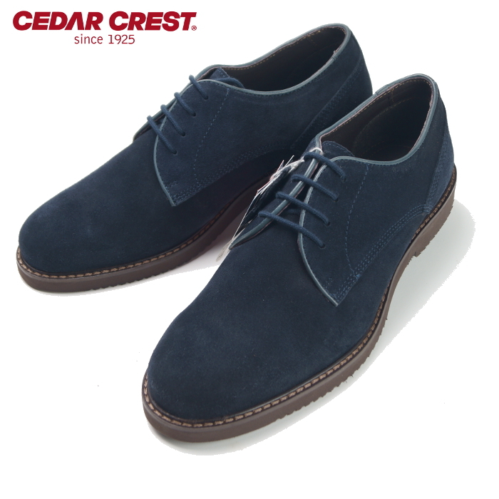 【未使用】セダークレスト CEDAR CREST《はっ水 スエード》軽量・本革 プレーントゥ ウォーキング カジュアルシューズ 24.5cm ネイビー_画像1