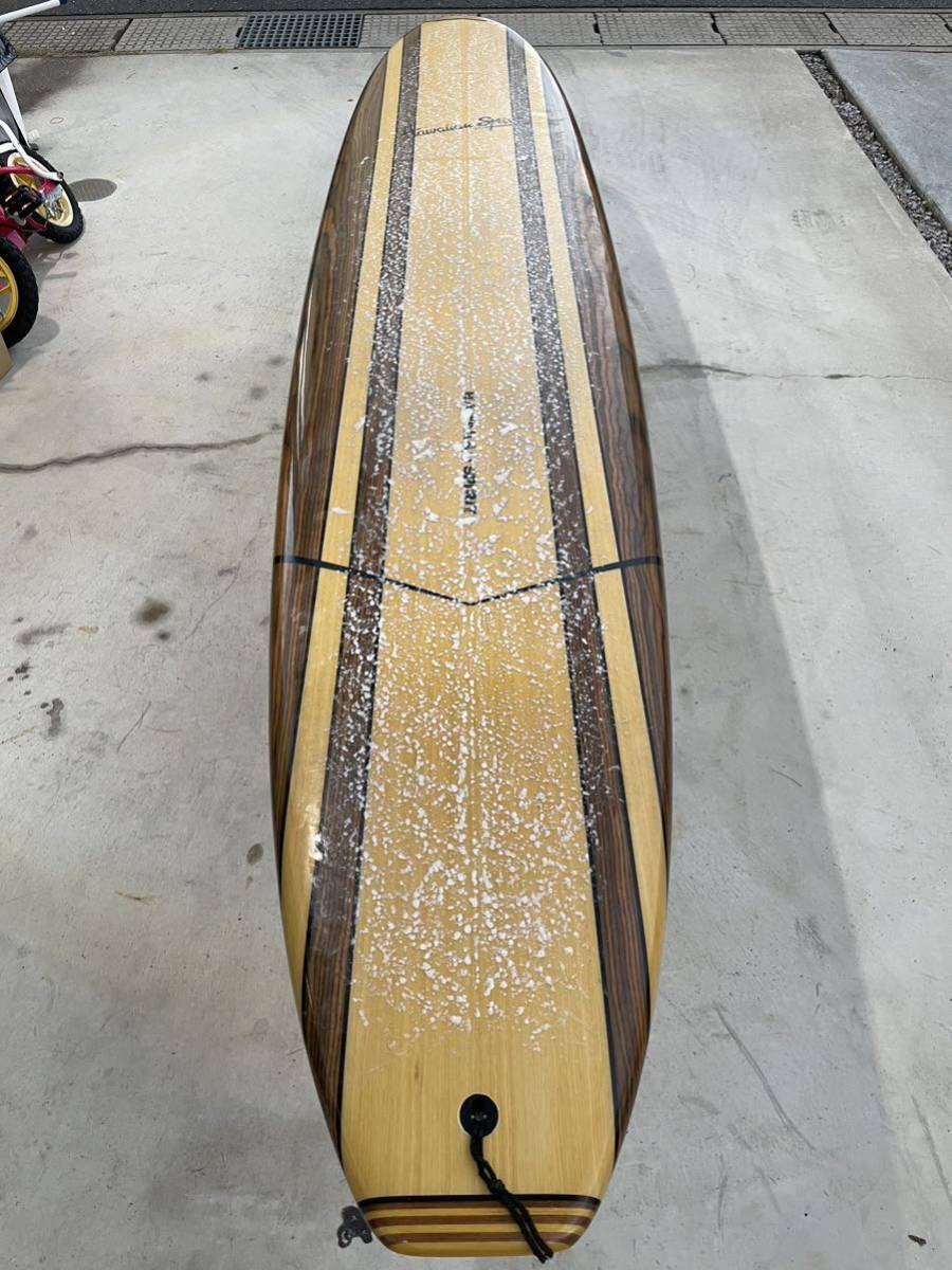 引取限定　美品中古！SURFTECH木目調ロングボード9.2ft _画像1