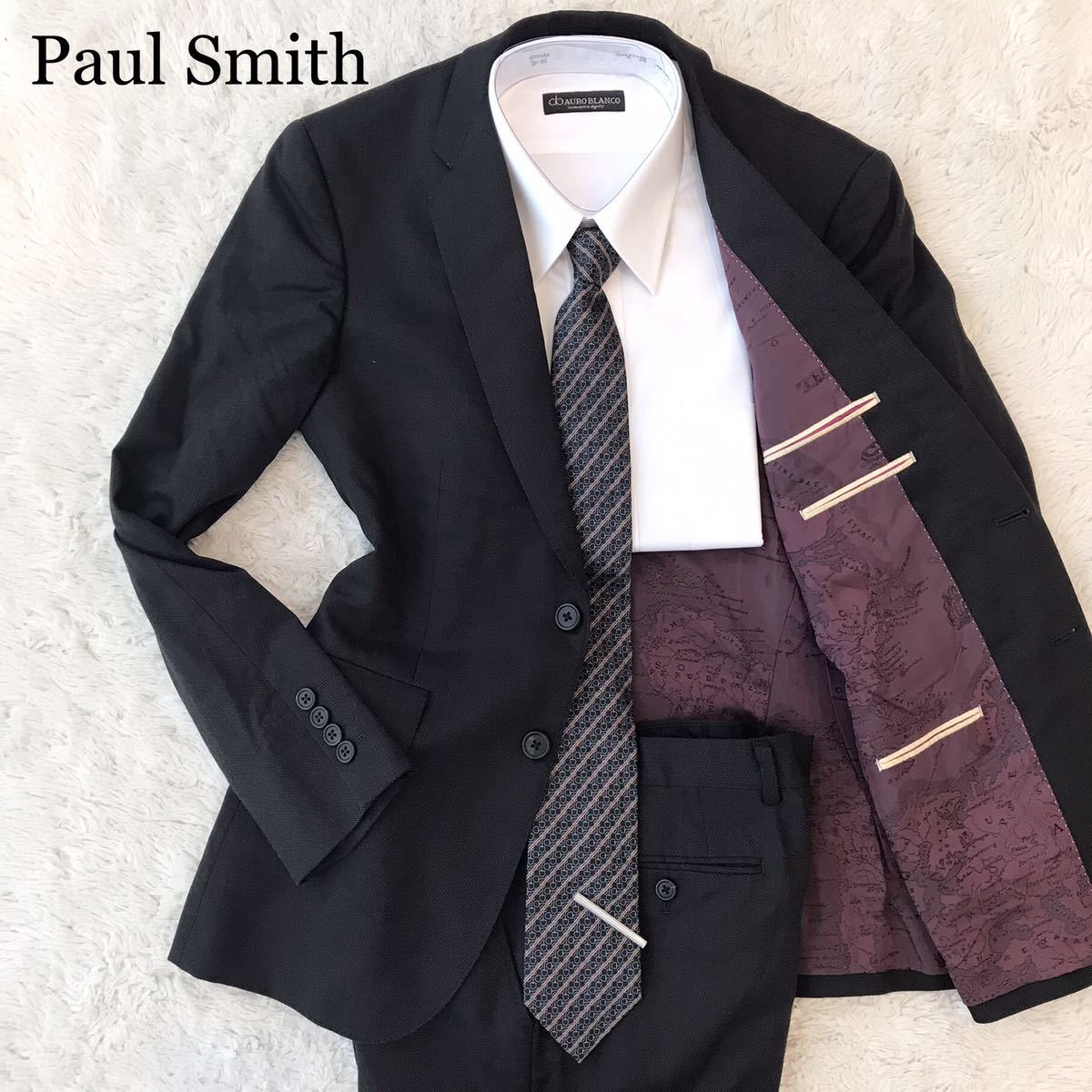 史上最も激安 カシミヤ混 スーツ Smith 【極美品】Paul ブラック M