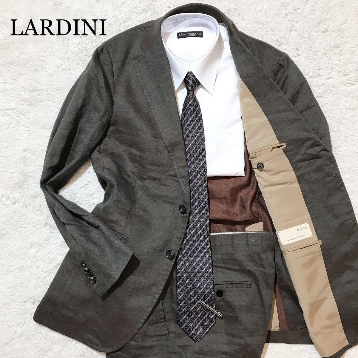 【超希少☆高級ライン】LARDINI SARTORIA 高級スーツ 玉虫色 48 ラルディーニ　セットアップ