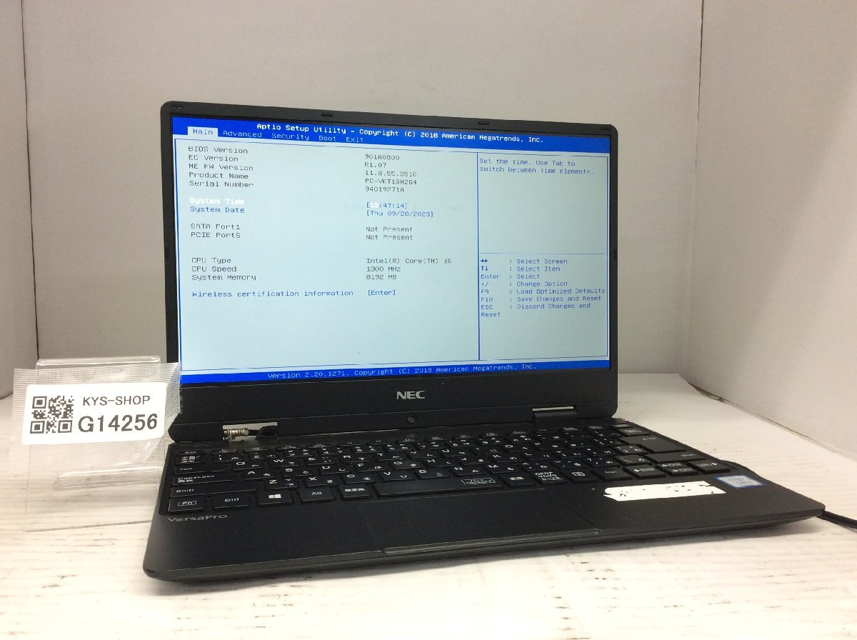 ジャンク/ NEC PC-VKT13HZG4 Intel Core i5-8200Y メモリ8.19GB ストレージ無し 【G14256】