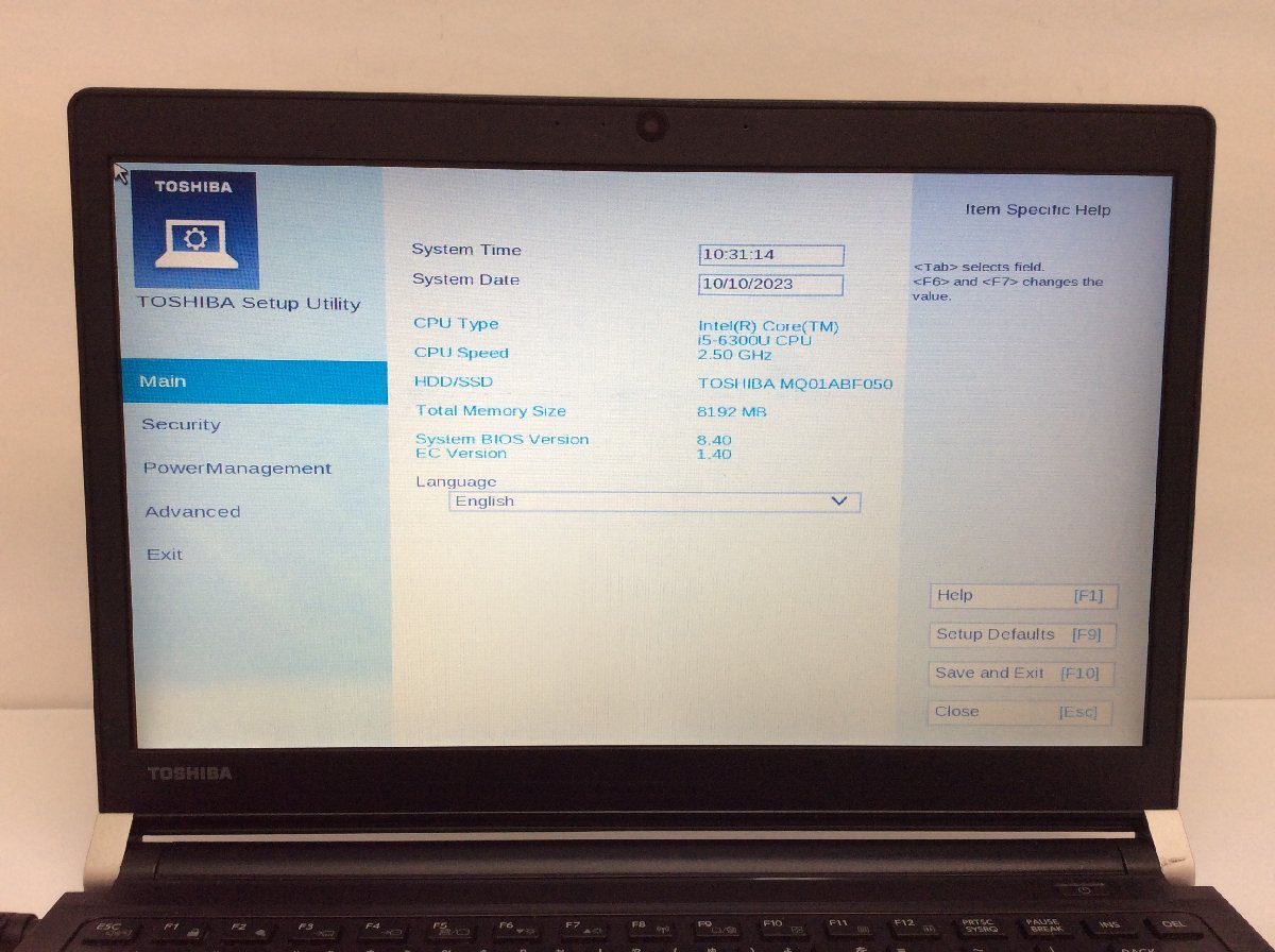 ジャンク/ TOSHIBA dynabook R73/B PR73BBJAC47AD11 Intel Core i5-6300U メモリ8.19GB HDD500.1GB 【G14008】の画像5