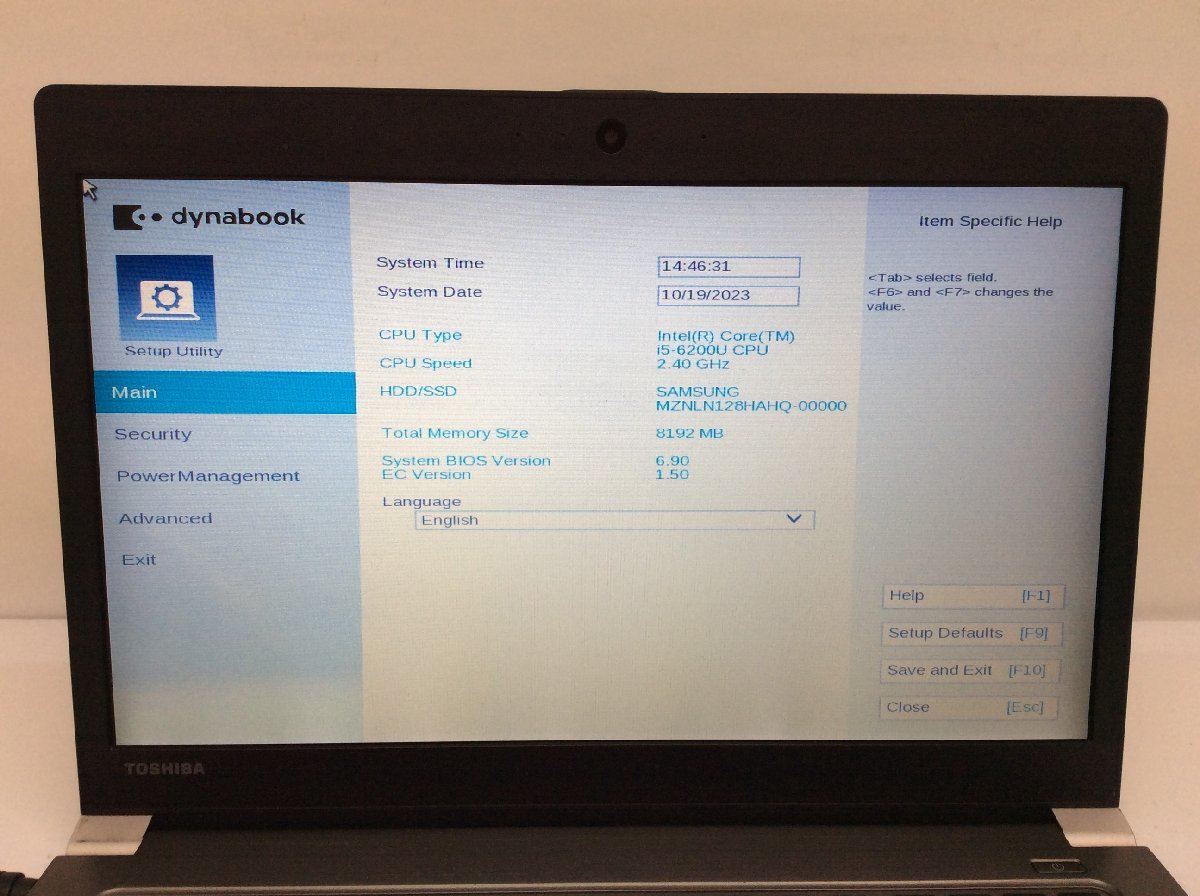 ジャンク/ TOSHIBA dynabook R63/D PR63DEAA547AD11 Intel Core i5-6200U メモリ8.19GB SSD128.03GB 【G14684】_画像5