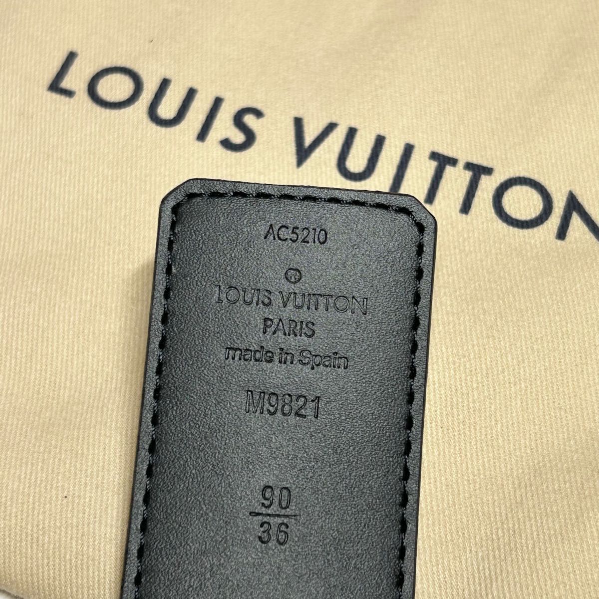 クリスマス 超美品 ルイヴィトン M9821U ベルト LV イニシャル 40MM モノグラム LOUIS VUITTON 保存袋