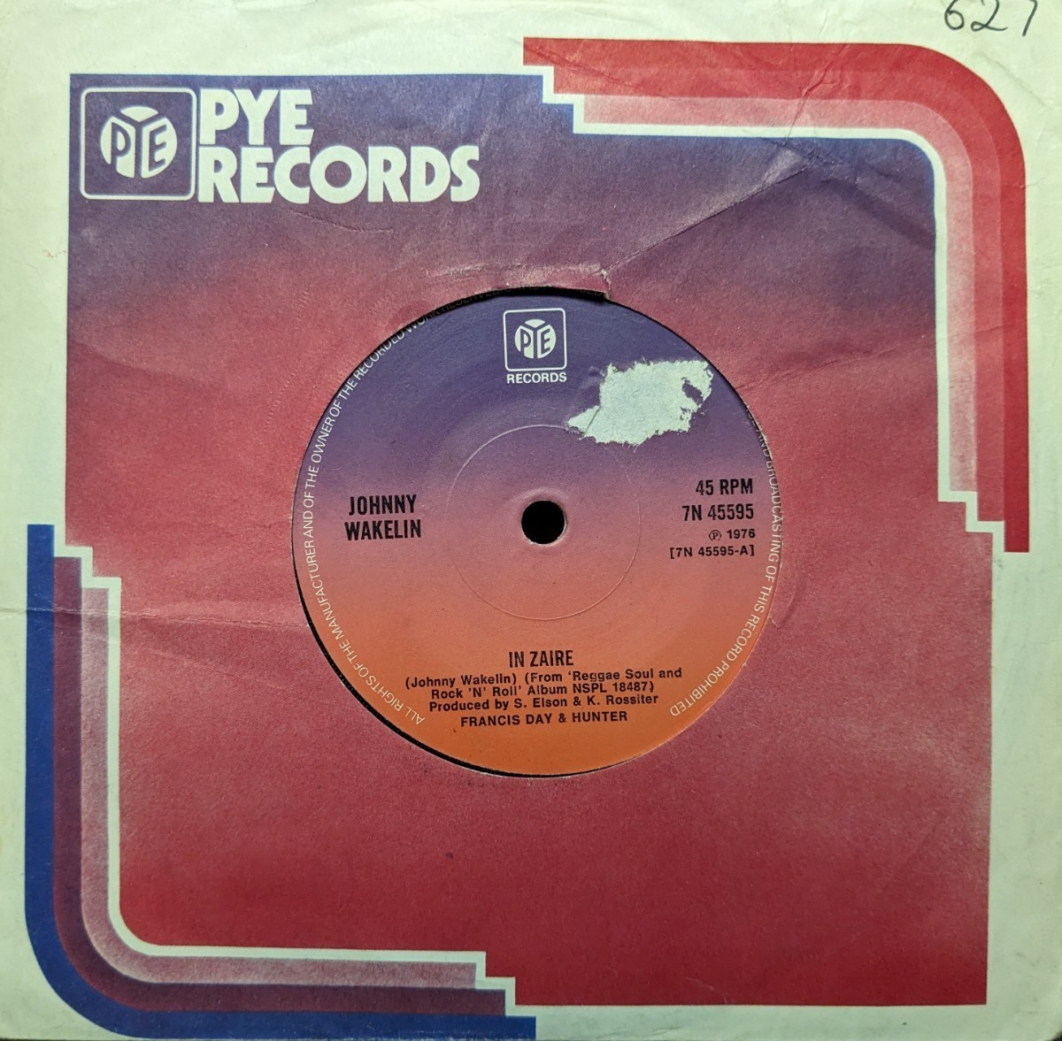 ☆JOHNNY WAKELIN/IN ZAIRE1976'UK PYE7INCH_画像1