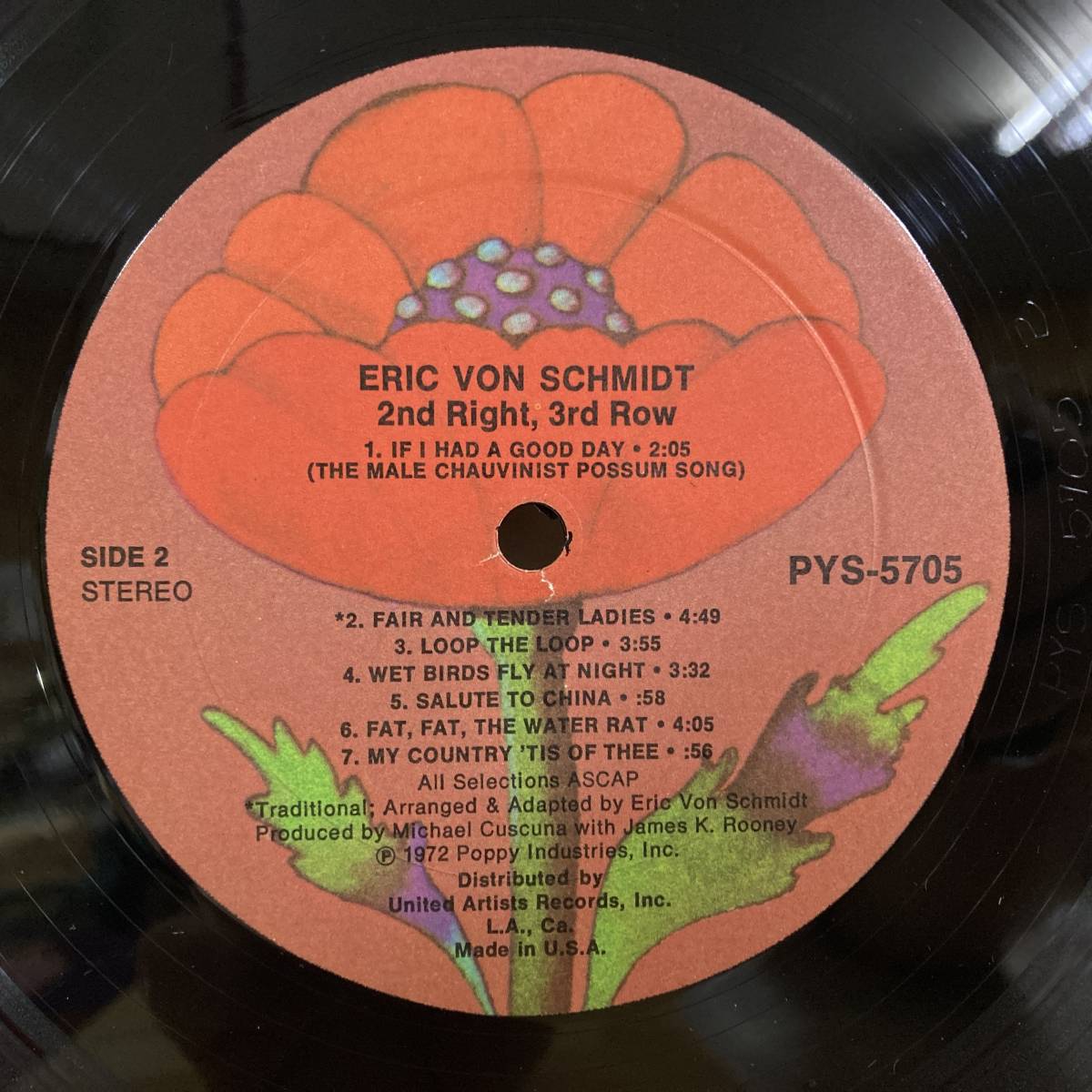 X7■【US盤/LP】Eric Von Schmidt エリック・フォン・シュミット / 2nd Right 3rd Row ● Poppy / PYS-5705 / USフォーク 231023_画像8