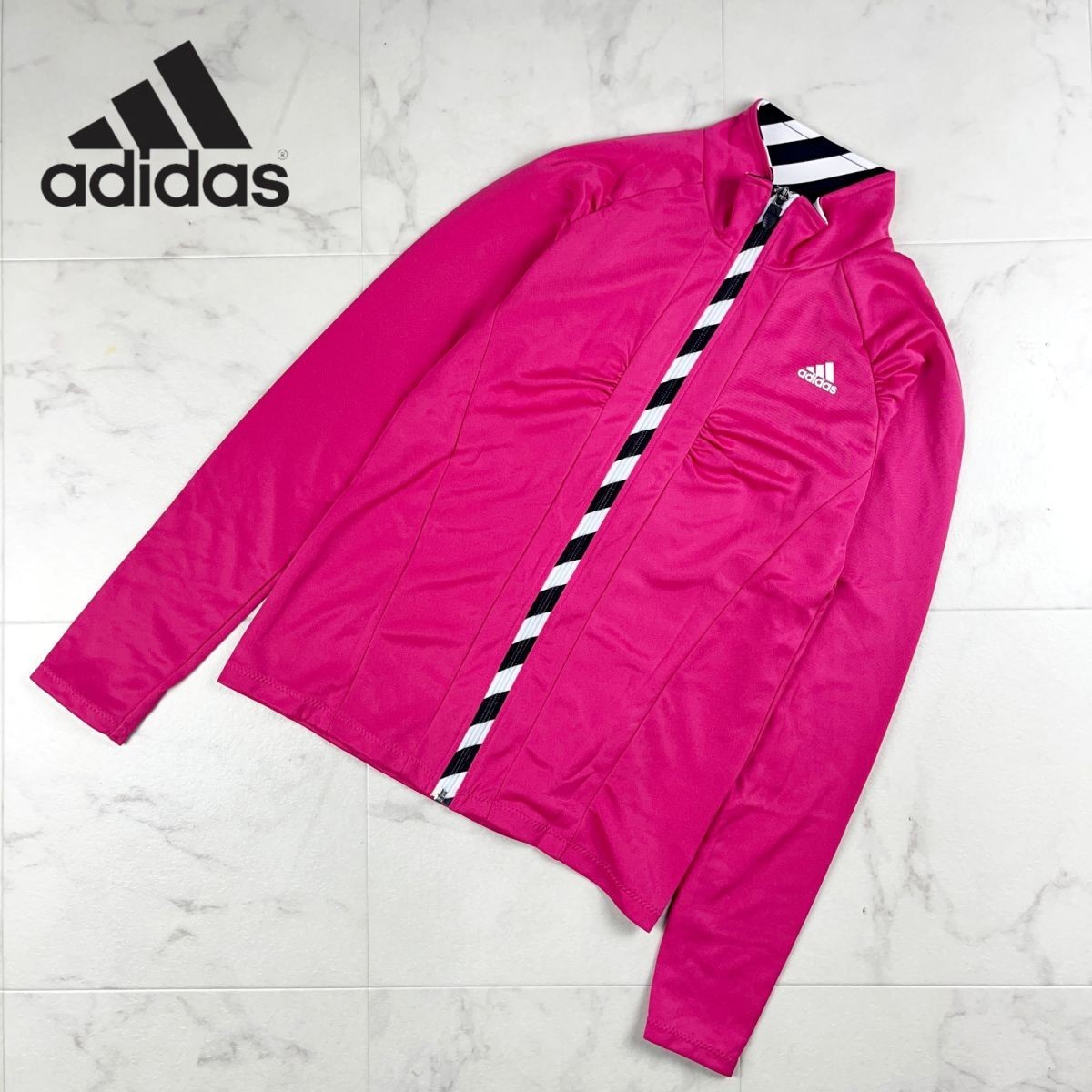  прекрасный товар adidas Adidas полный Zip жакет джерси жакет женский Golf одежда tops женский розовый размер M*JC794